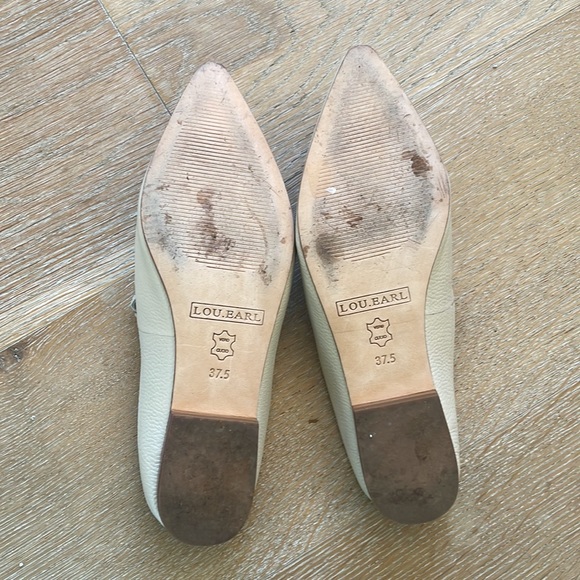 LOU.EARL LAFAYETTE FLAT MULES IN OYSTER - Picture 3 of 4